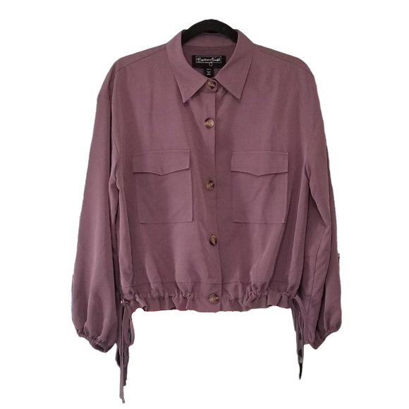 Brittany Humble Cropped Cargo Utility Jacket Shacket, Size Small NWOT - Picture 1 of 13